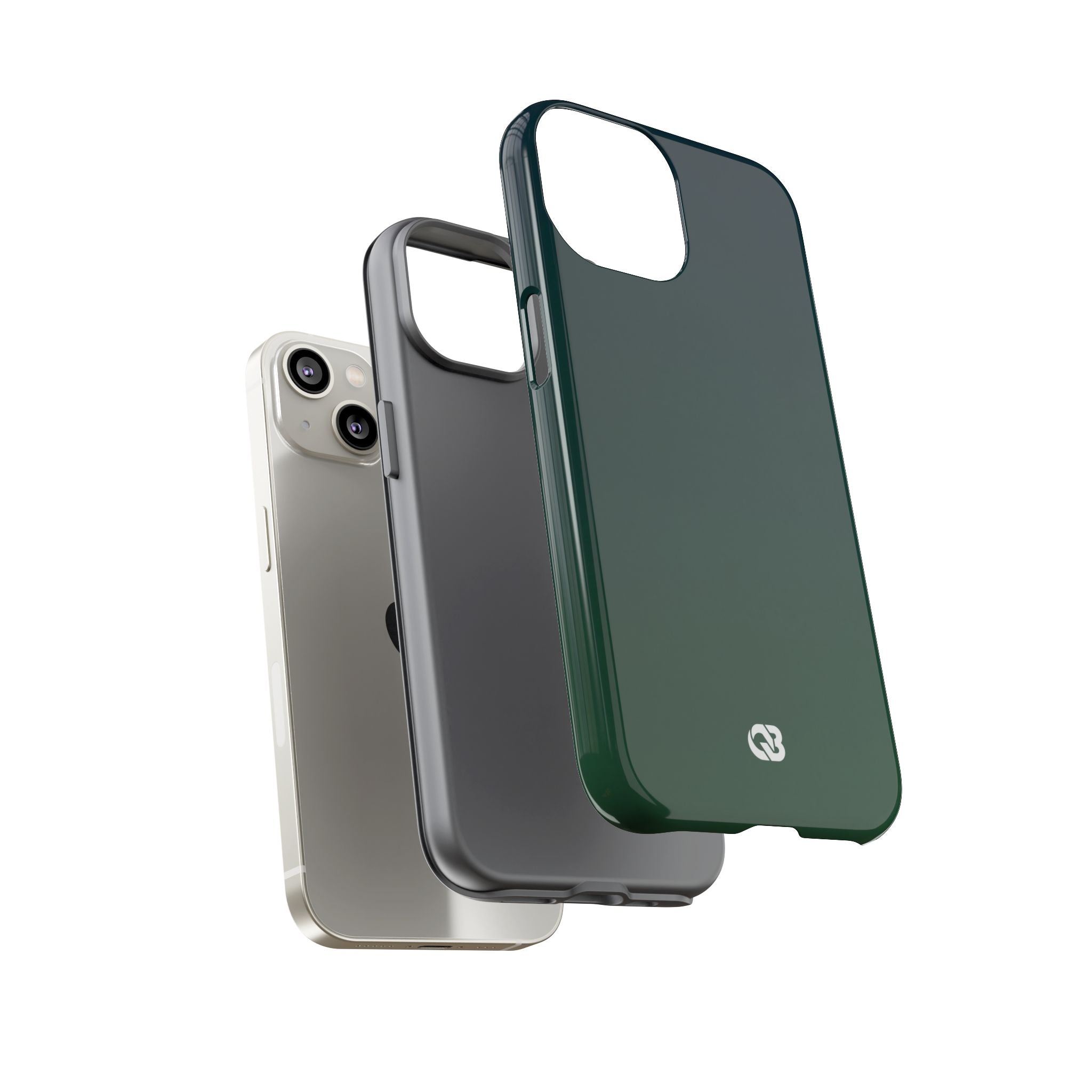 Green Tough Phone Case for iPhone - Midnight Pine Horizon
