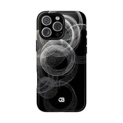 Black Tough 2.0 Magsafe Phone Case for iPhone - Kinetic Wireframe Orbit