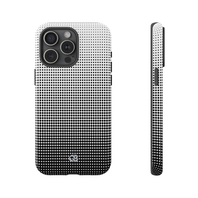Black Tough Phone Case for iPhone - Obsidian Halftone Flux