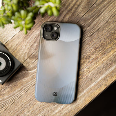 White Tough Phone Case for iPhone - Frosted Ribbed Sphere