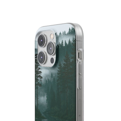 Green Lite Phone Case for iPhone - Misty Evergreen Mirror