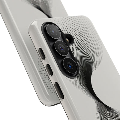 White Tough Phone Case for Samsung - Linear Torsion Grid