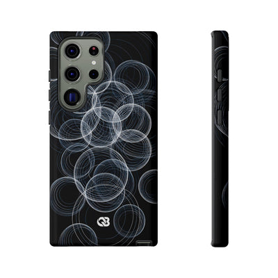 Black Tough Phone Case for Samsung - Frosted Ring Matrix