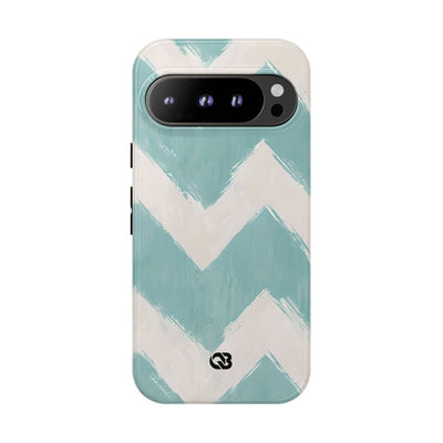Teal Painted Chevron · Tough Phone Case for Google Pixel