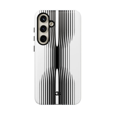 White Tough Phone Case for Samsung - Kinetic Mono Distortion