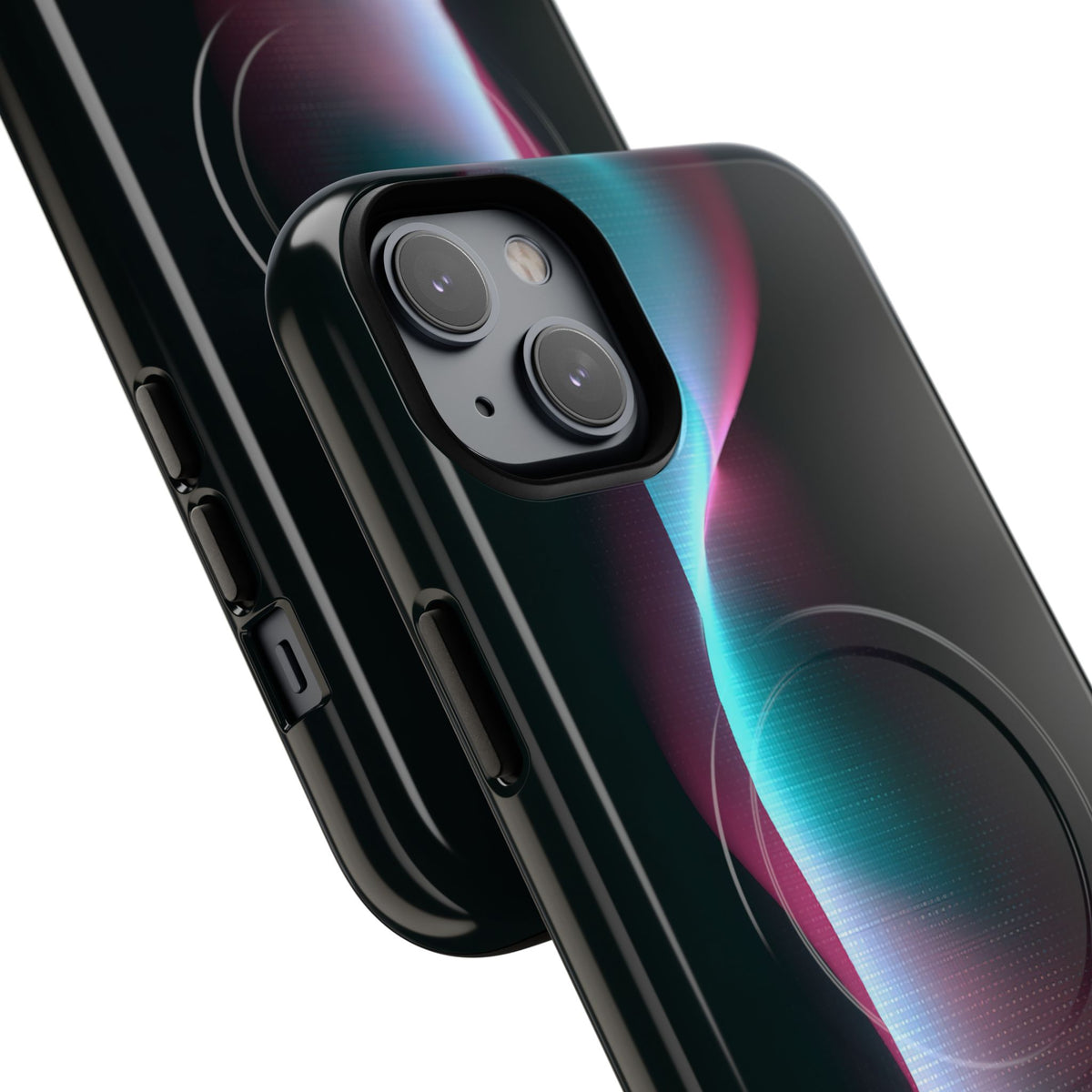 Neon Pixel Flow · Tough 2.0 Magnetic Phone Case for iPhone · Black