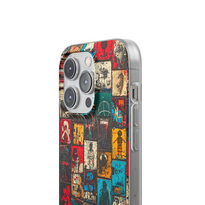 Kuvioitu ruudukko iPhone 14 Pro -pehmeä suojakotelo