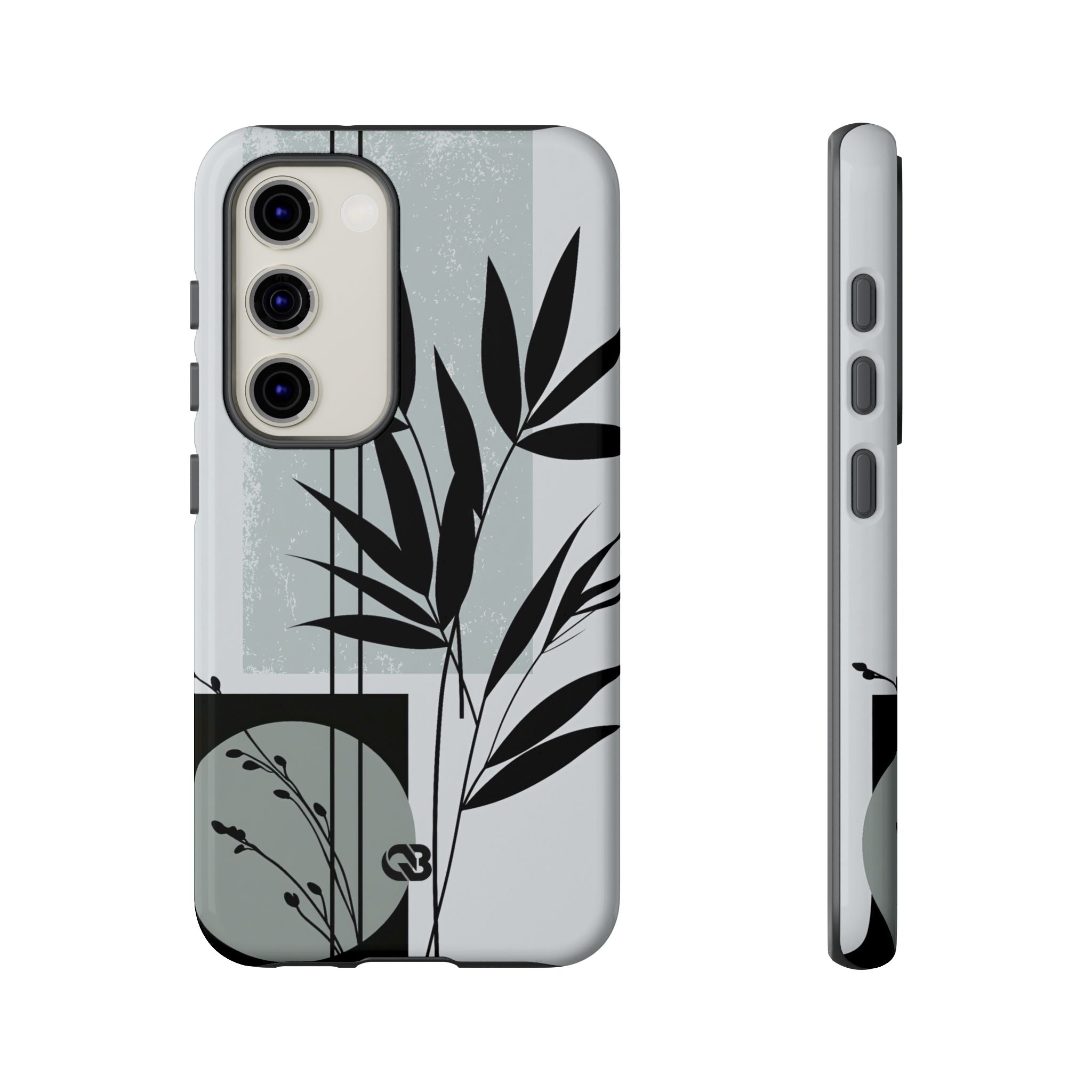 Grey Tough Phone Case for Samsung - Sage Bamboo Noir