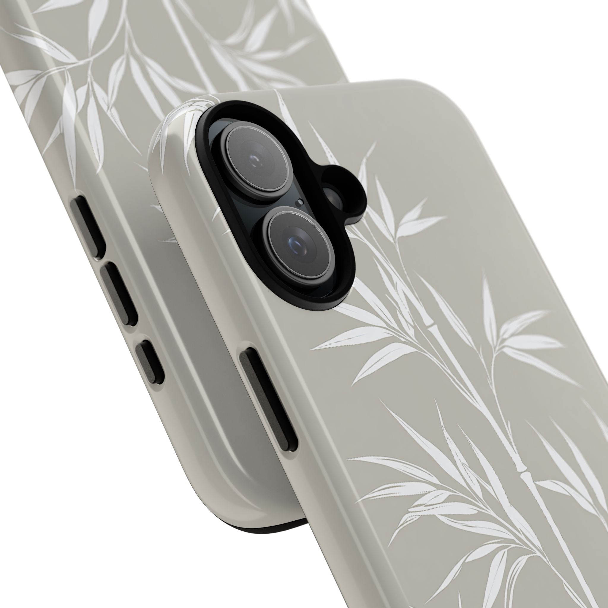 Beige Tough Phone Case for iPhone - Sandstone Bamboo Stalks