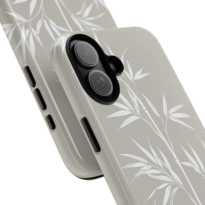 Beige Tough Phone Case for iPhone - Sandstone Bamboo Stalks
