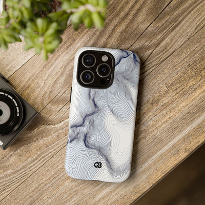 White Tough Phone Case for iPhone - Nordic Ridge Topo