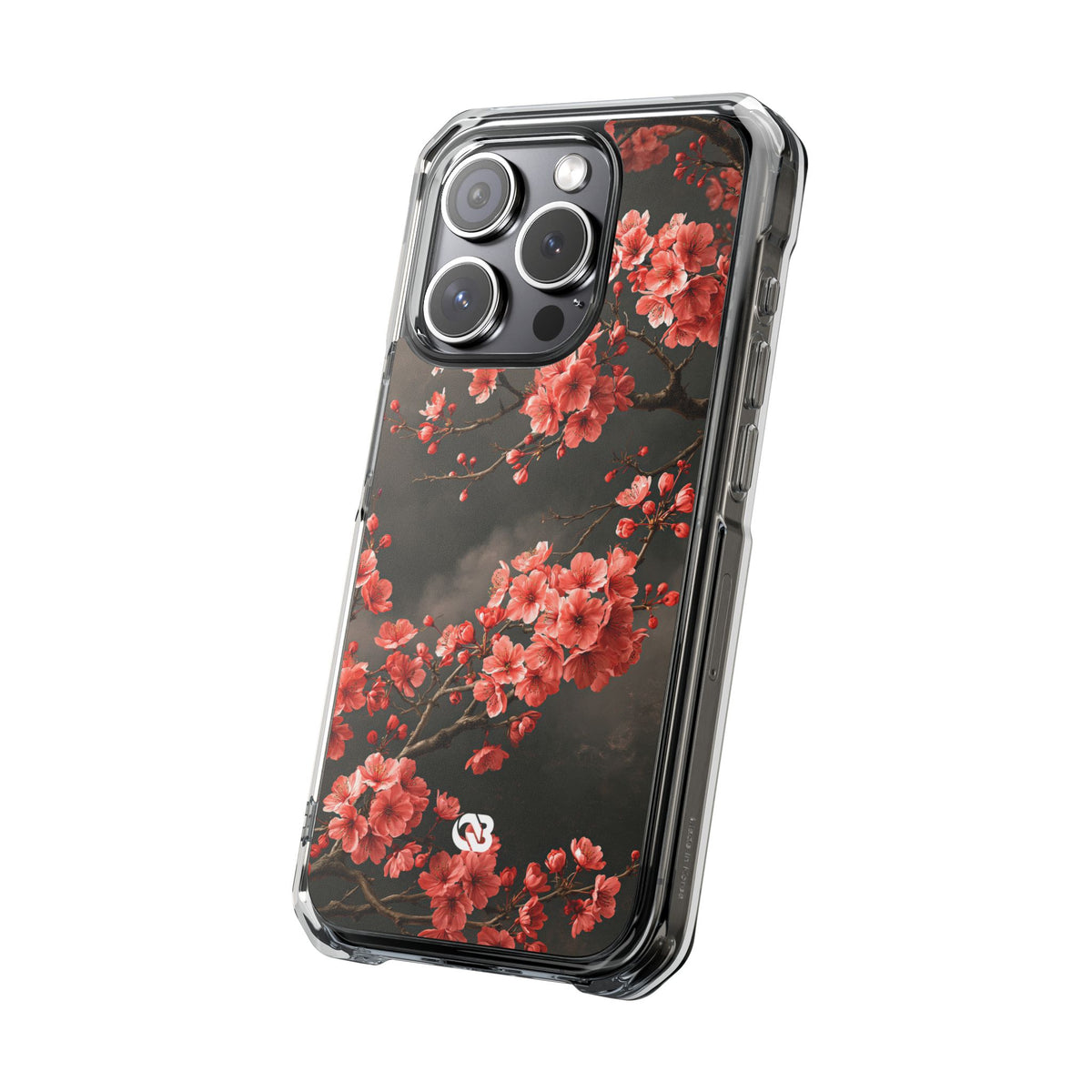 Midnight Sakura Blossom · Clear Impact Magnetic Phone Case for iPhone ·  Pink