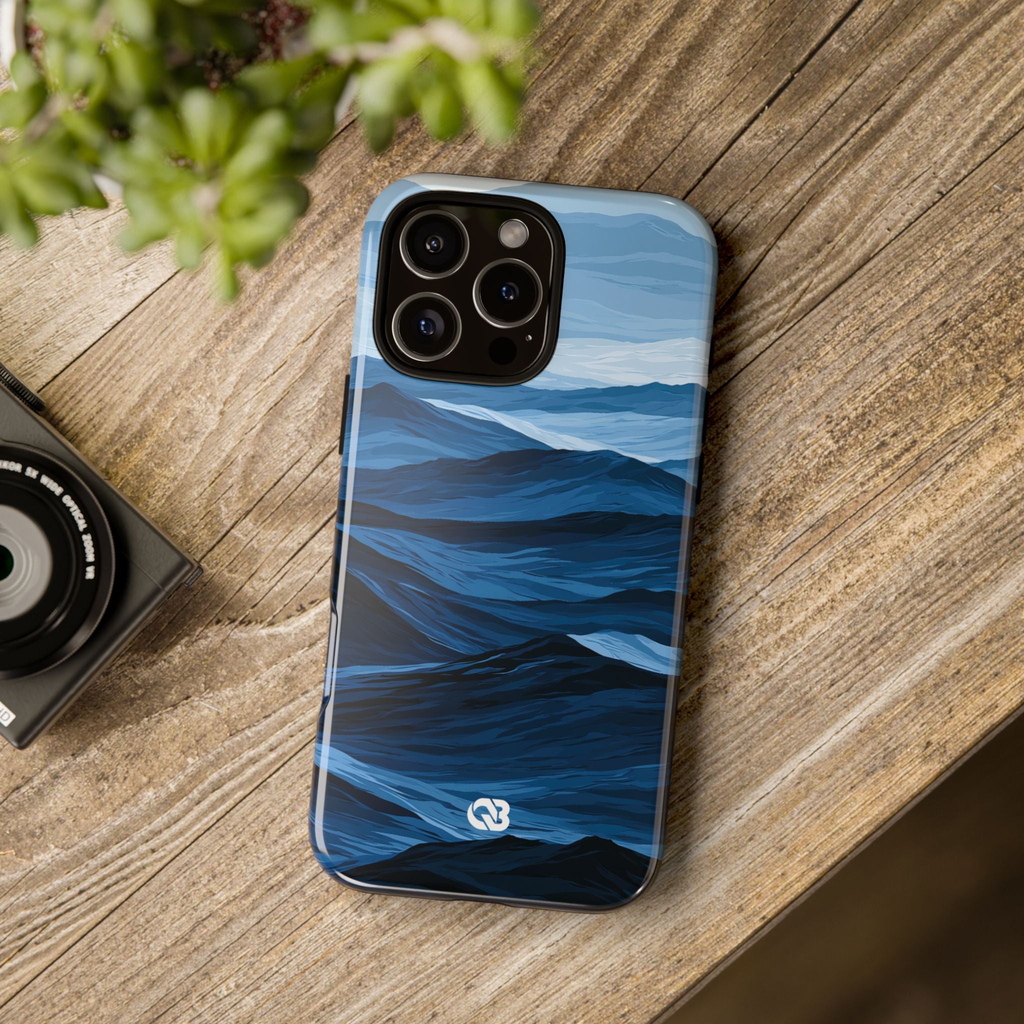 Blue Tough Phone Case for iPhone - Cobalt Ridge Tides