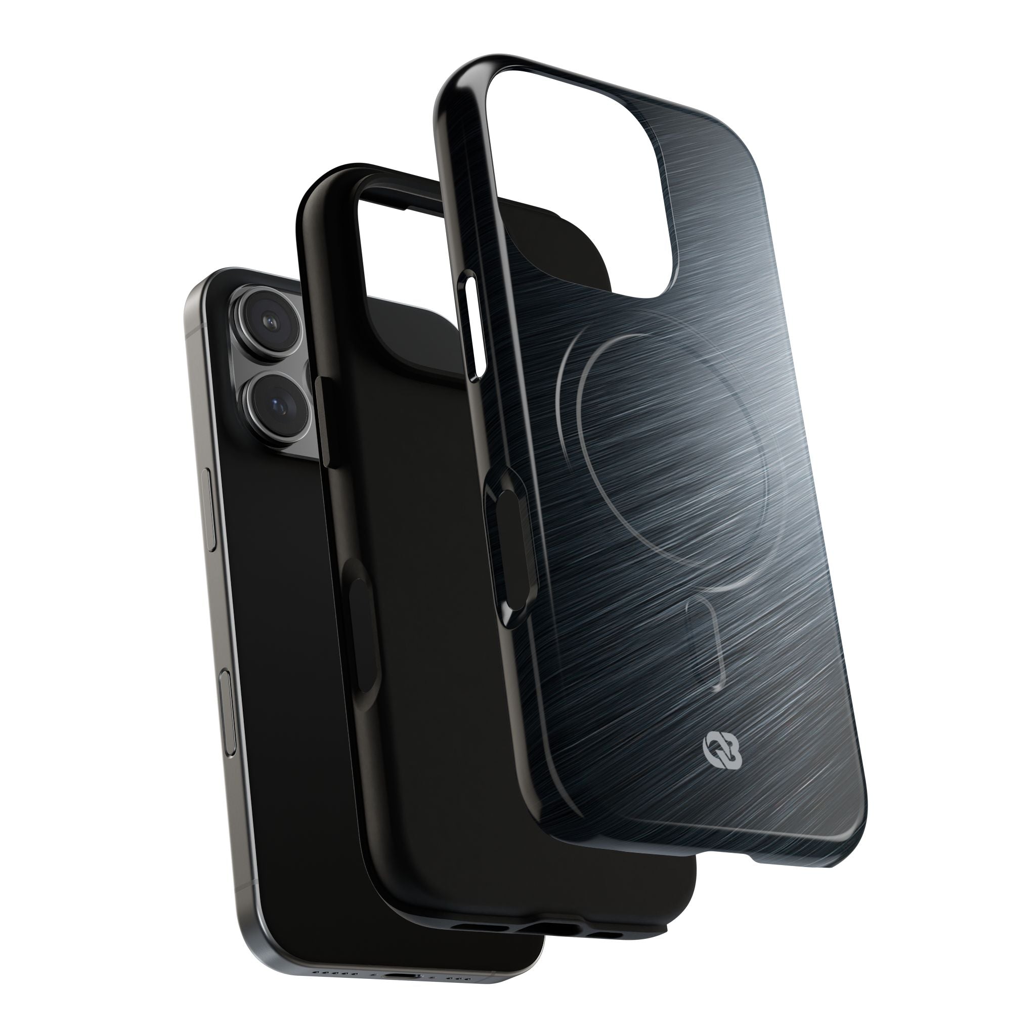 Grey Tough 2.0 Magsafe Phone Case for iPhone - Charcoal Brushed Steel