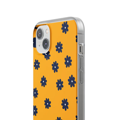 Navy Daisy Mustard · Soft Phone Case for iPhone