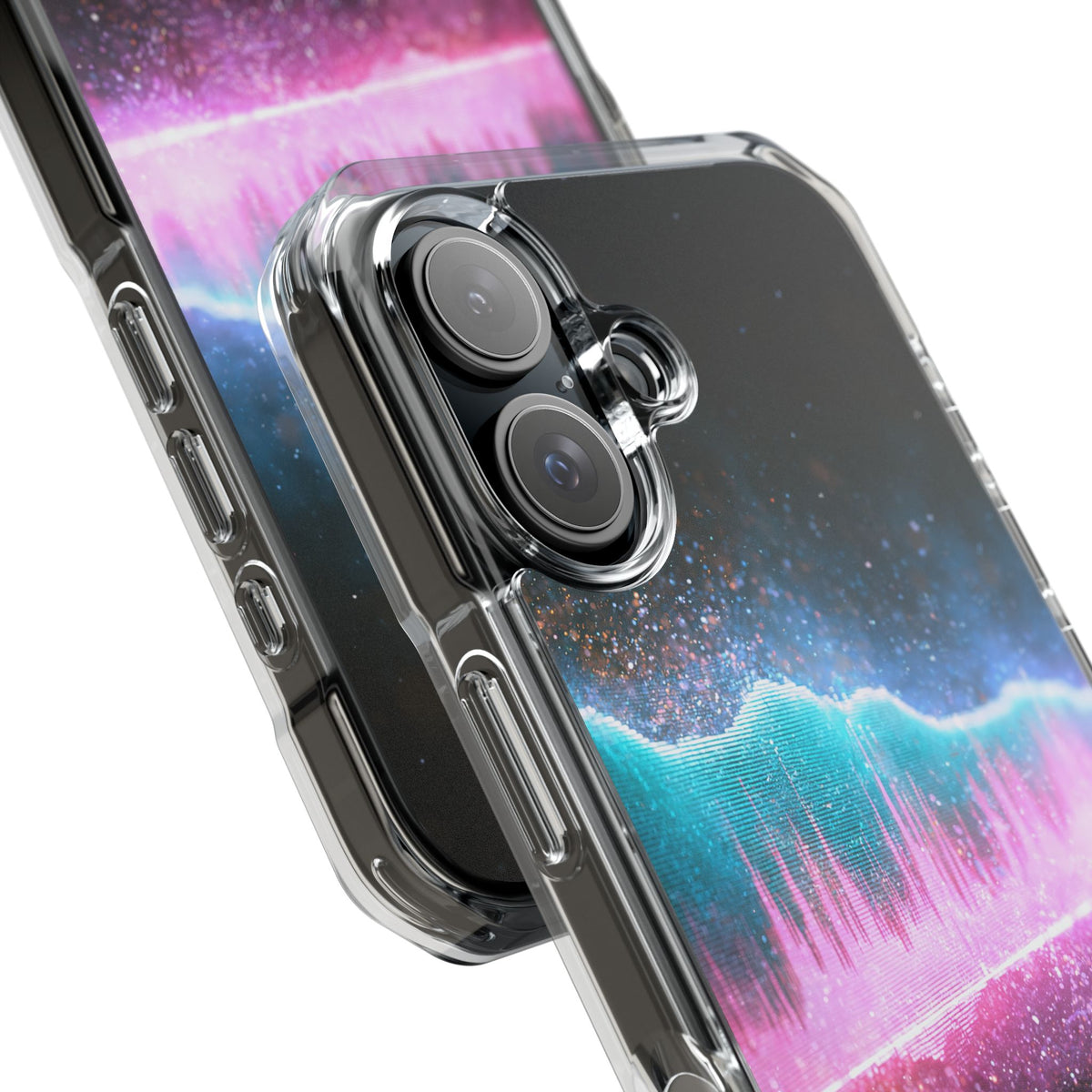 Digital Frequency · Clear Impact Magnetic Phone Case for iPhone · Pink