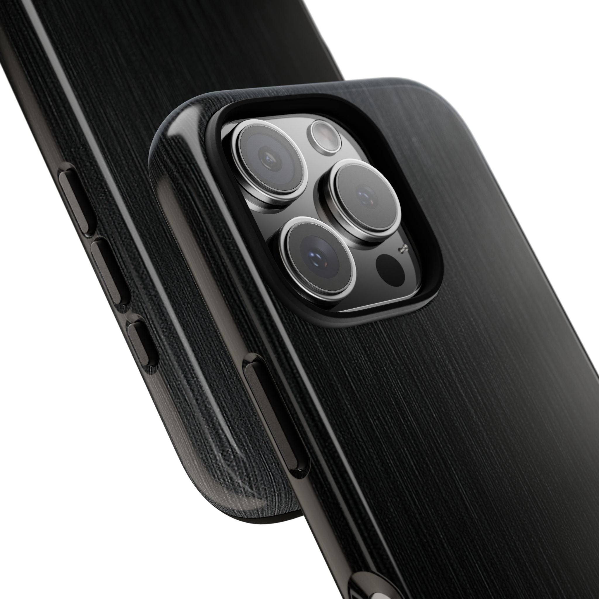 Black Tough Phone Case for iPhone - Brushed Obsidian Slate