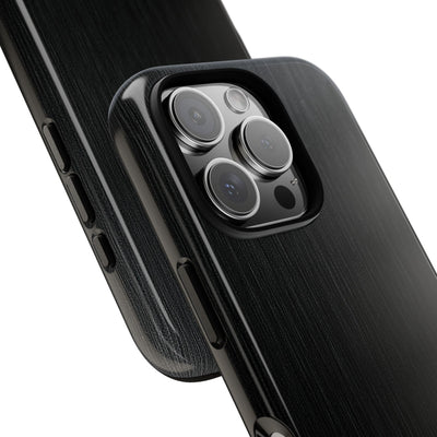 Black Tough Phone Case for iPhone - Brushed Obsidian Slate