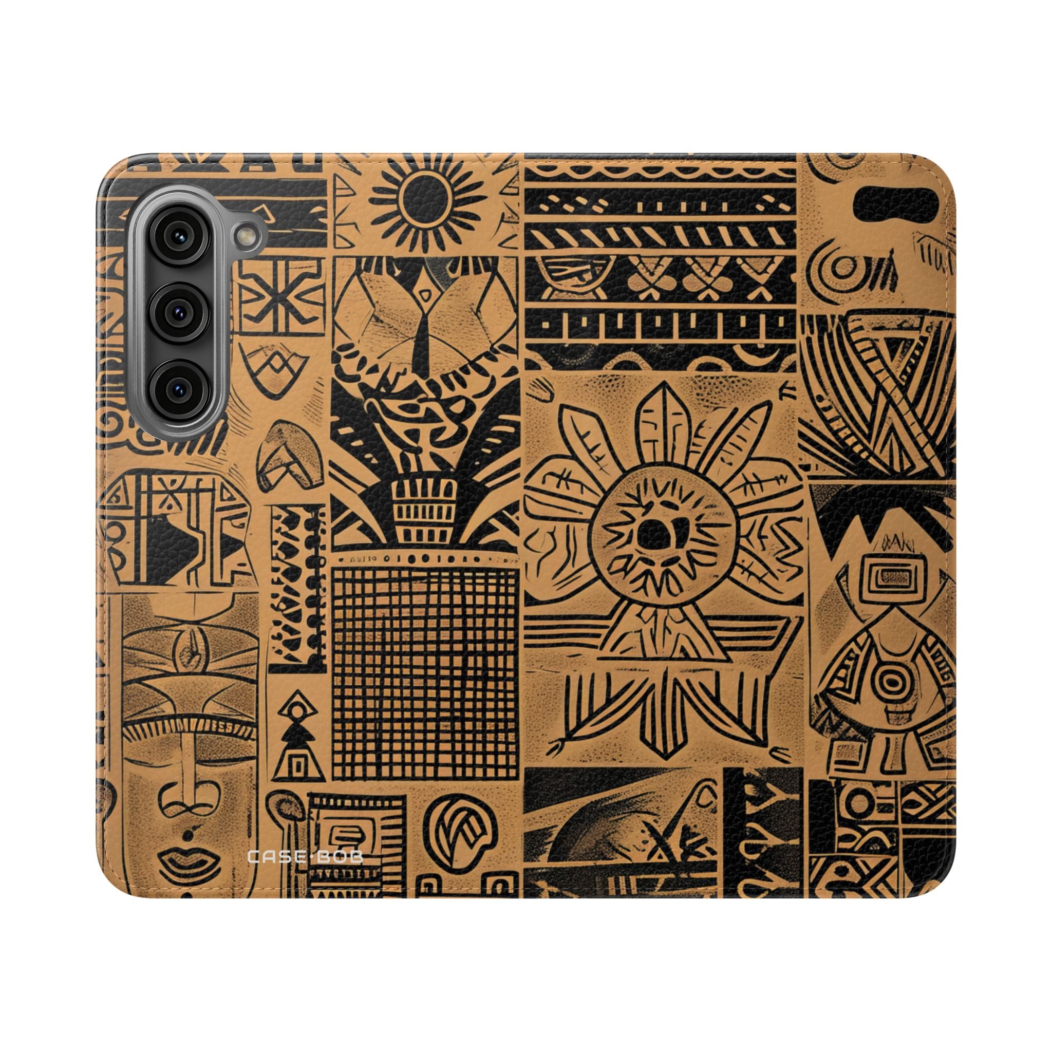 Celestial Faces Brown - Samsung S23 Case - Wallet