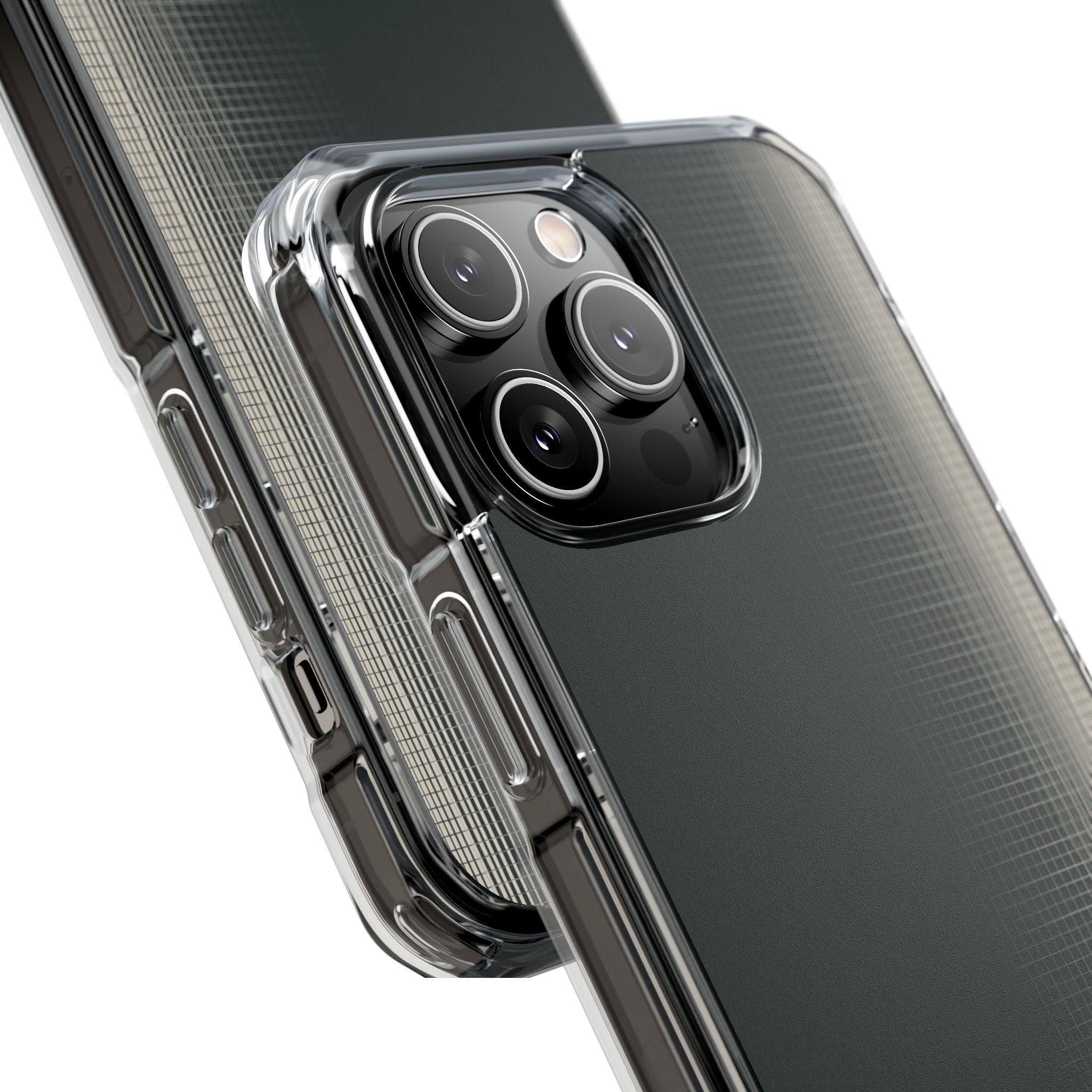 Grey Impact MagSafe Phone Case for iPhone - Charcoal Tech Grid
