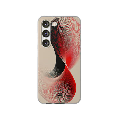Red Lite Phone Case for Samsung - Crimson Grid Vortex