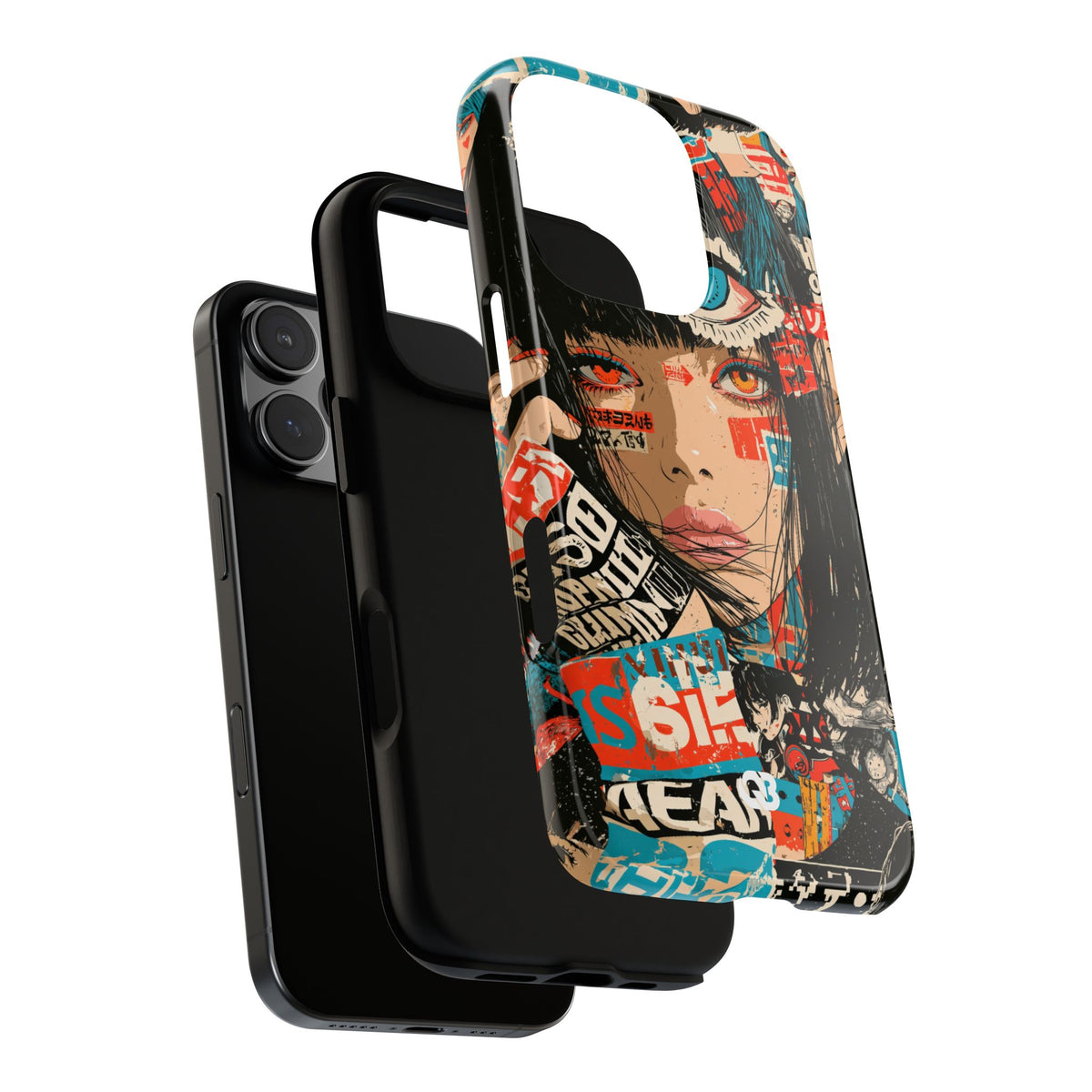 Shibuya Street Collage · Tough Phone Case for iPhone · Red