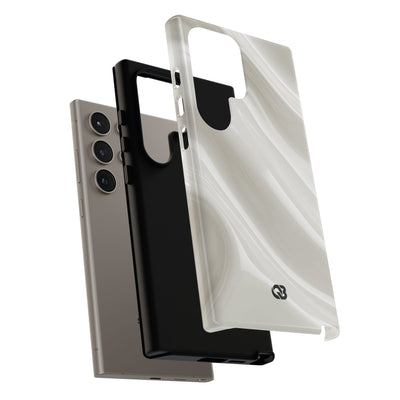 White Tough Phone Case for Samsung - Polished Ivory Wave