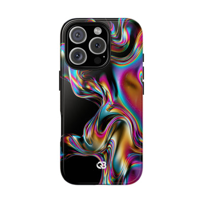 Purple Tough Phone Case for iPhone - Liquid Neon Chrome