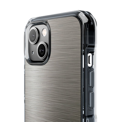 Grey Impact MagSafe Phone Case for iPhone - Brushed Industrial Steel