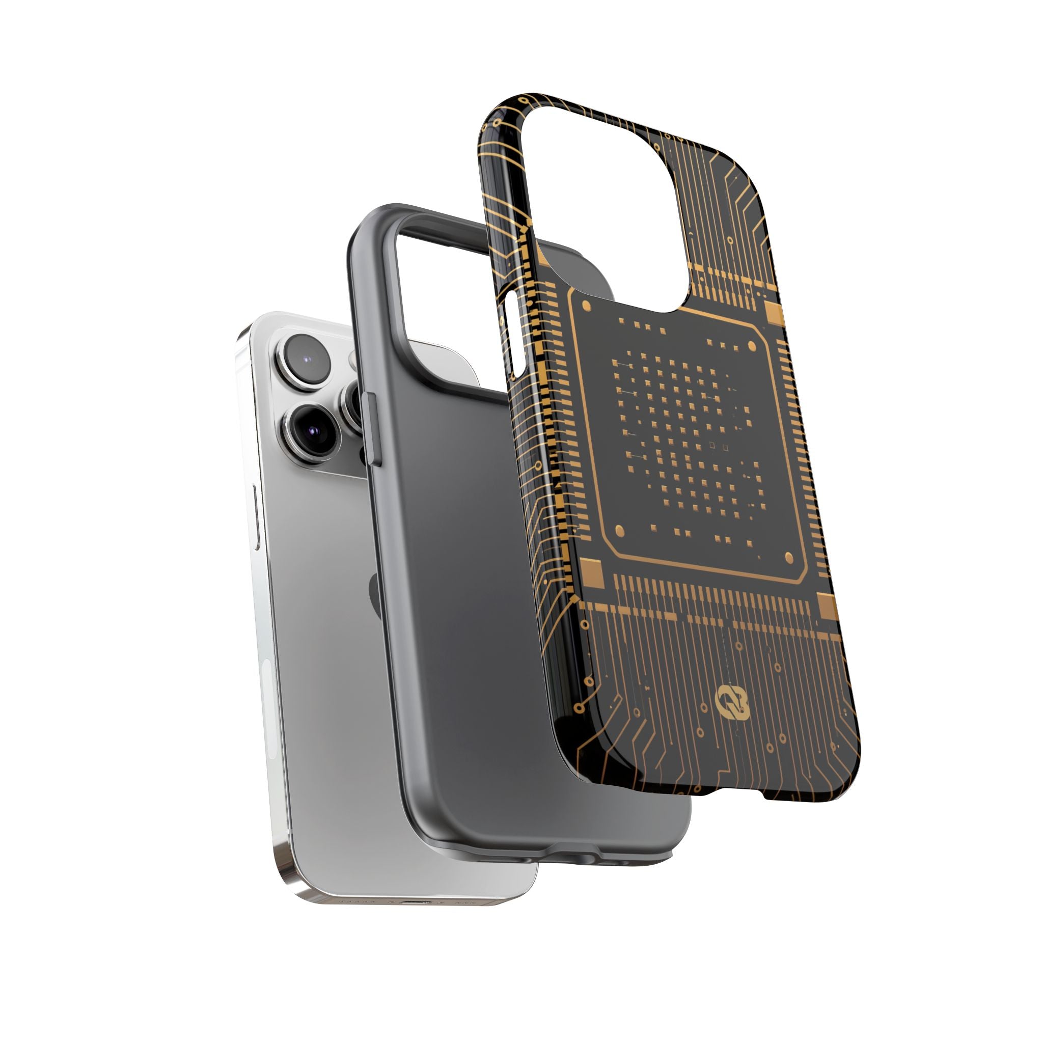 Gold Tough Phone Case for iPhone - Cyber Gold Processor