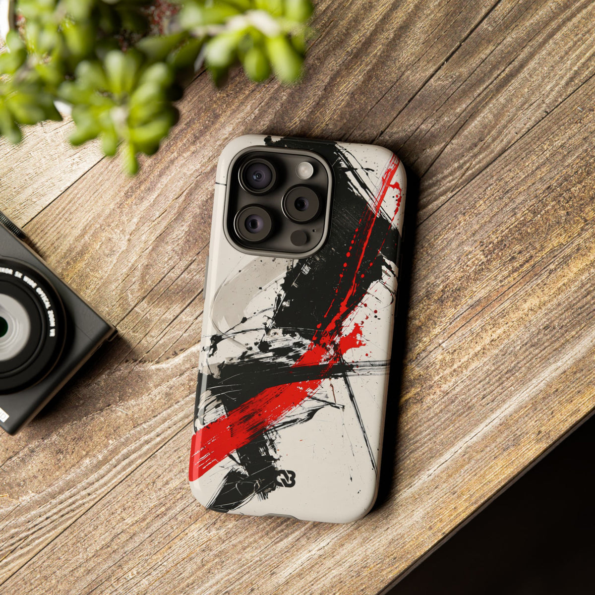 Crimson Sumi Slash · Tough Phone Case for iPhone · White
