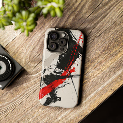 Crimson Sumi Slash · Tough Phone Case for iPhone · White
