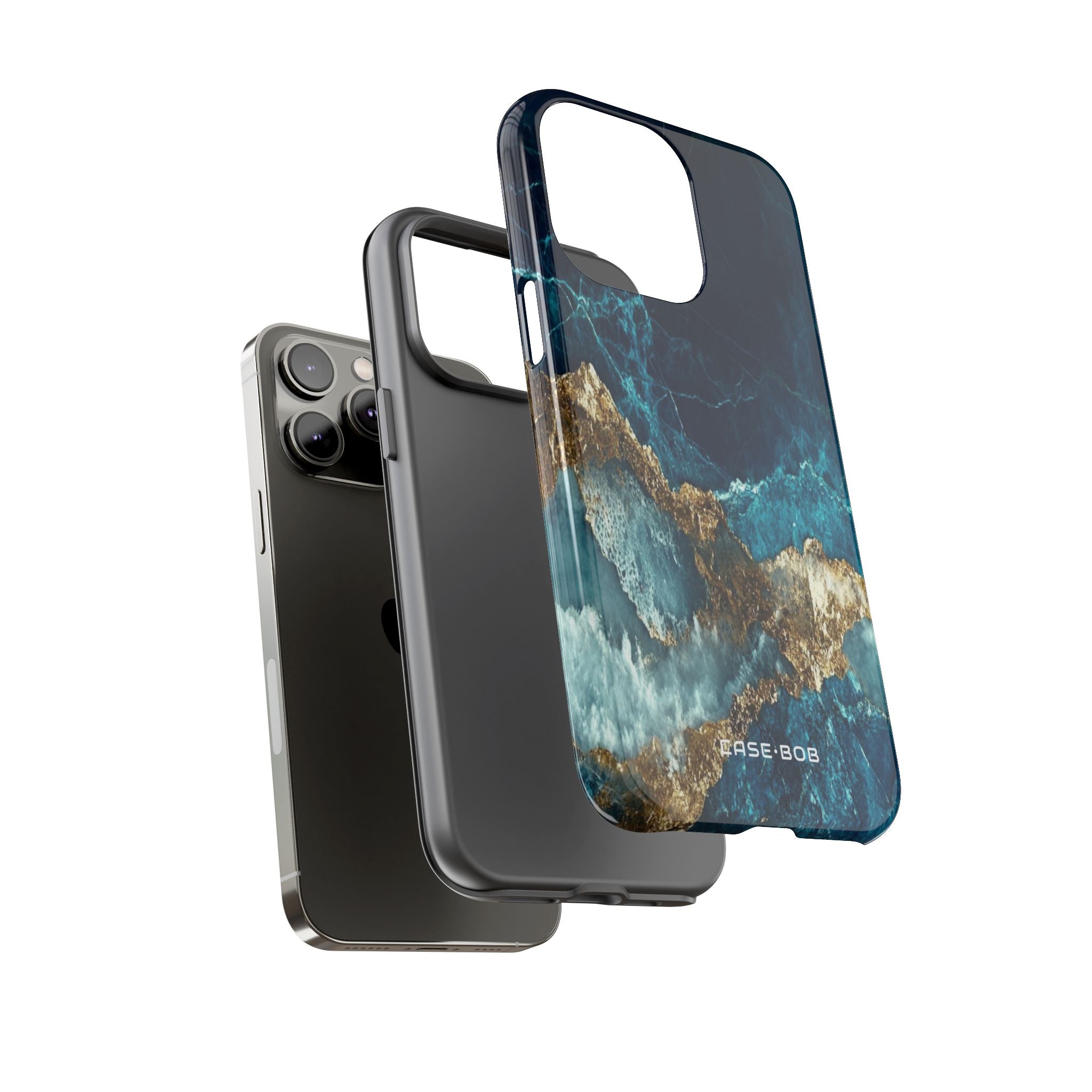 Jagged Gold Split iPhone 14 Pro Max Case - Tough