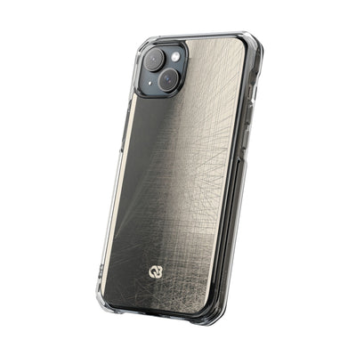 Beige Impact MagSafe Phone Case for iPhone - Brutalist Graphite Grid