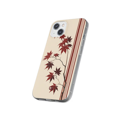 Red Lite Phone Case for iPhone - Crimson Momiji Stripe