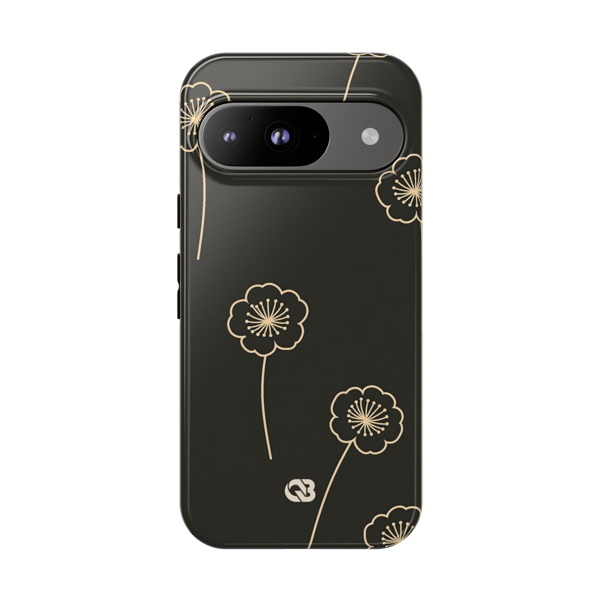 Black Tough Phone Case for Google Pixel - Obsidian Sand Petals