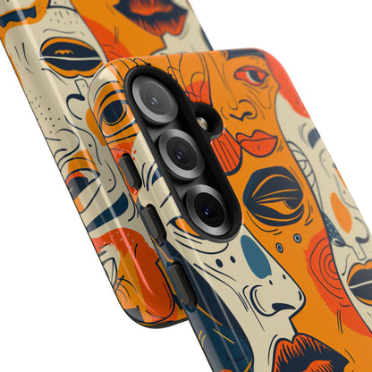 Tangled Faces Sunset Samsung S25 Case - Tough