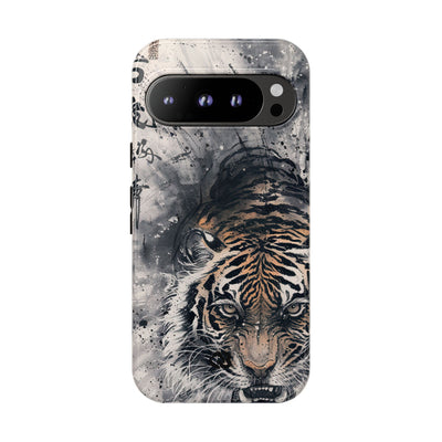 Fierce Ink Tiger · Tough Phone Case for Pixel ·  Beige