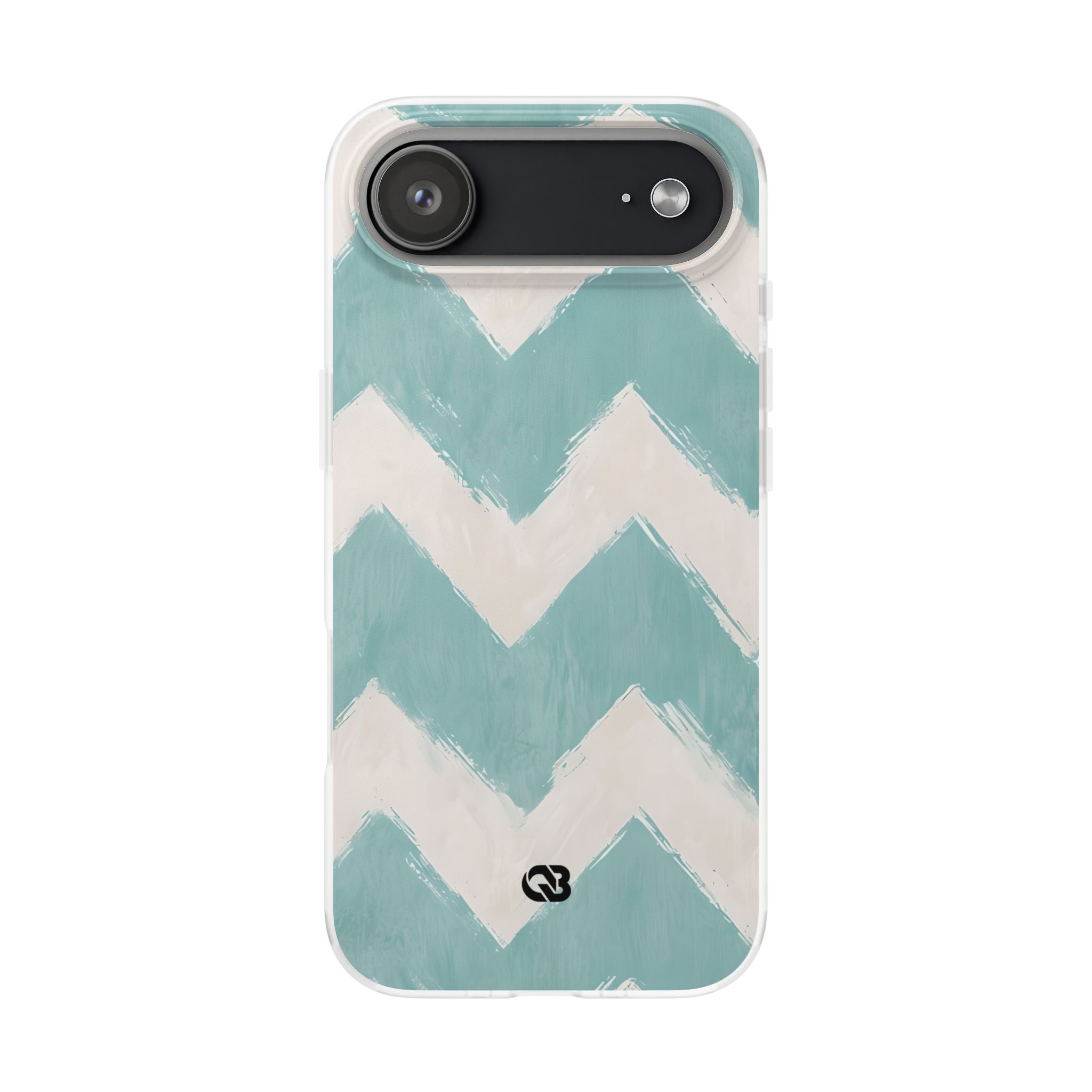 Teal Painted Chevron · Soft Phone Case for iPhone