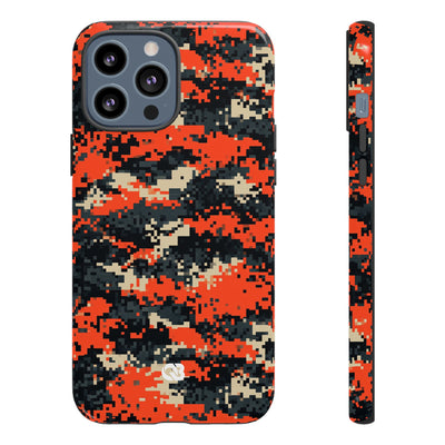 Signal Pixel Camo · Tough Phone Case for iPhone · Orange