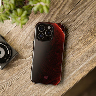 Red Tough Phone Case for iPhone - Crimson Flare Flux