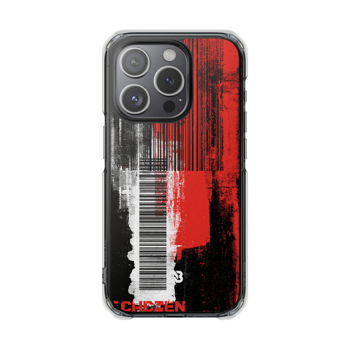 Distorted Barcode · Clear Impact Magnetic Phone Case for iPhone · Black