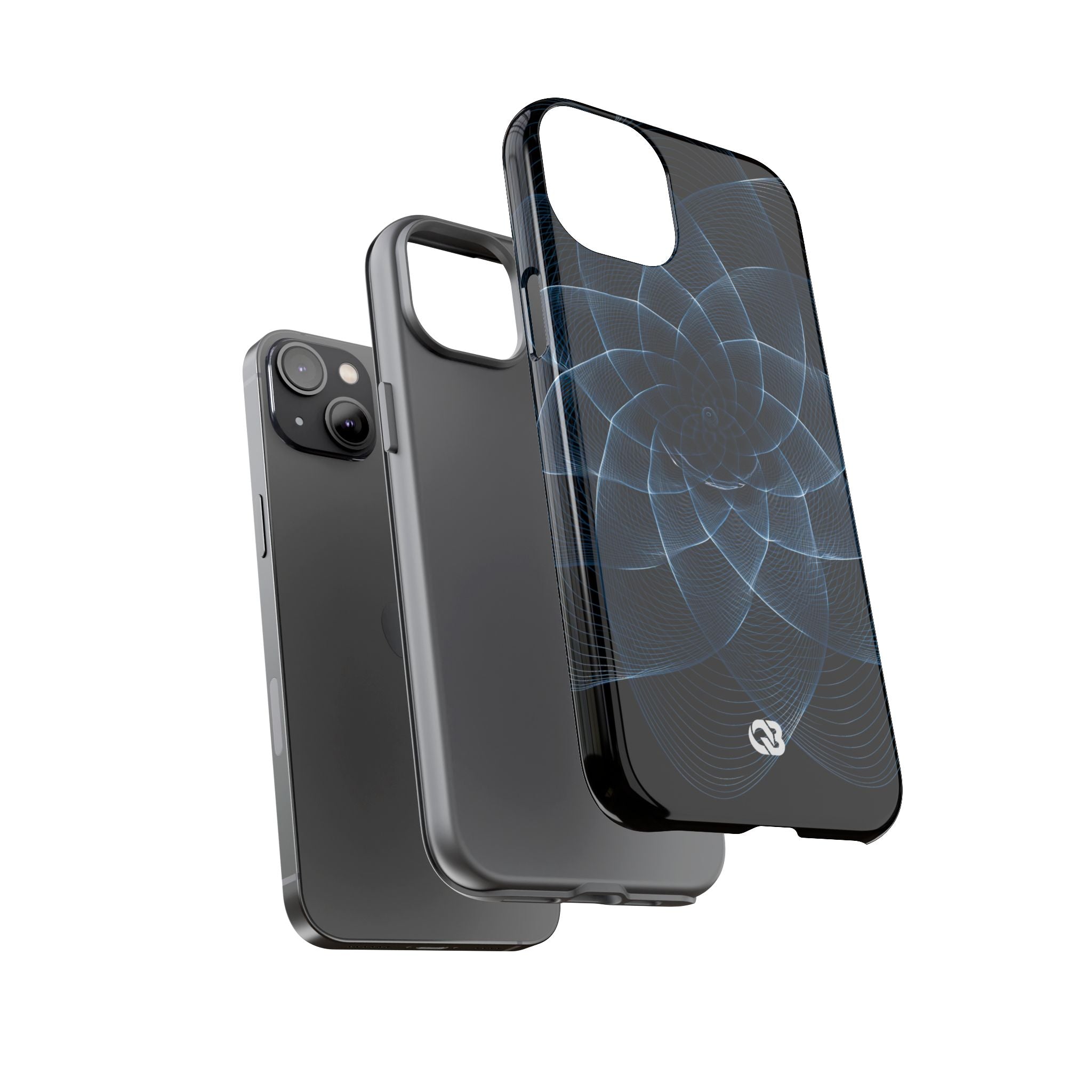 Blue Tough Phone Case for iPhone - Cobalt Geometric Bloom