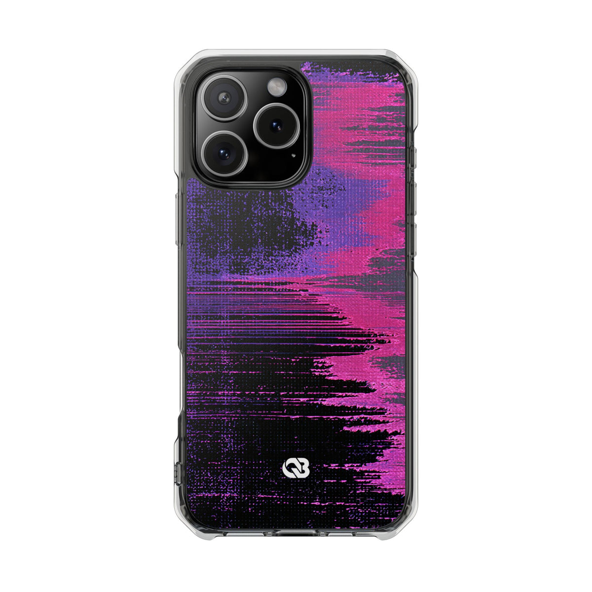 Neon Signal Shift · Clear Impact Magnetic Phone Case for iPhone · Purple