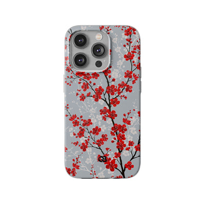 Grey Lite Phone Case for iPhone - Crimson Sakura Slate