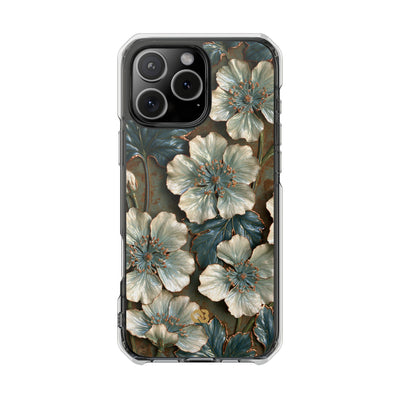 Gilded Blossom Reverie · Clear Impact Magnetic Phone Case for iPhone · Teal