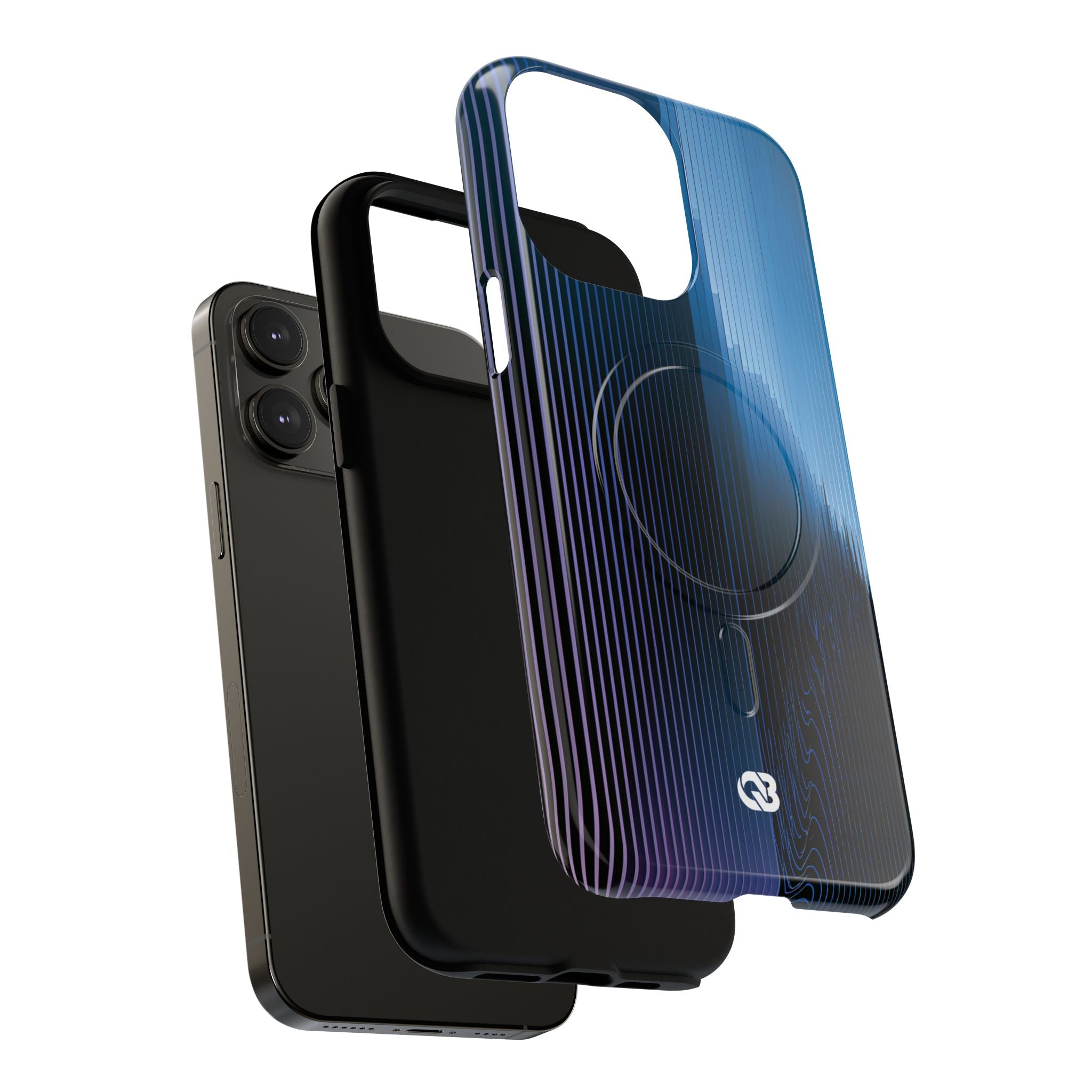 Blue Tough 2.0 Magsafe Phone Case for iPhone - Indigo Distortion Wave