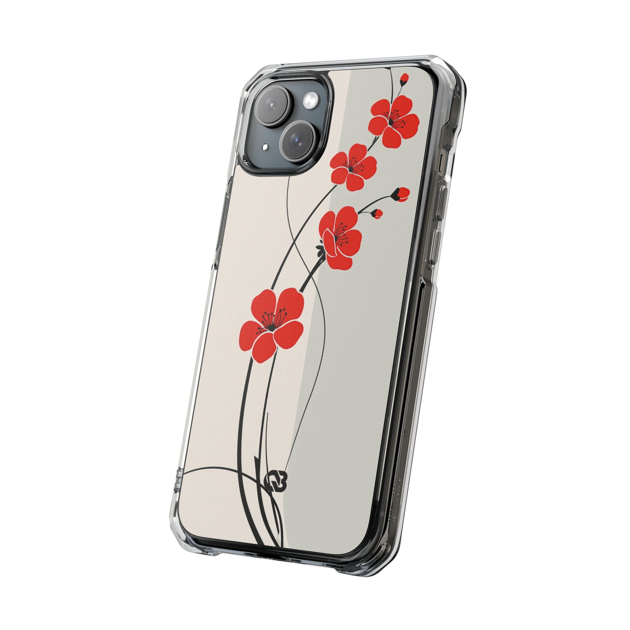 Red Impact MagSafe Phone Case for iPhone - Crimson Plum Ink