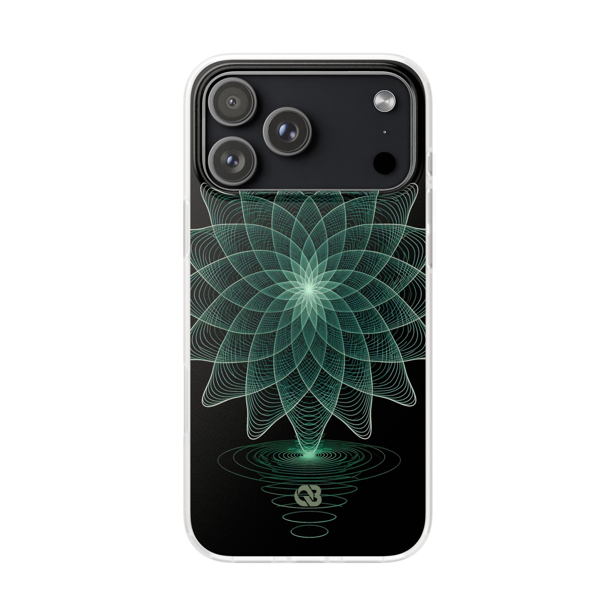 Green Lite Phone Case for iPhone - Cyan Signal Bloom