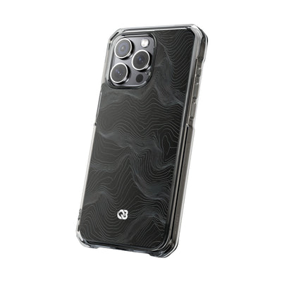 Obsidian Contour Elevation · Clear Impact Magnetic Phone Case for iPhone · Black